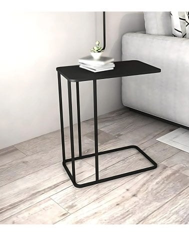 Mesa Auxiliar Cuadrada Negra de Metal
