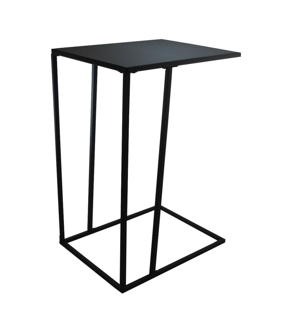 Mesa Auxiliar Cuadrada Negra de Metal