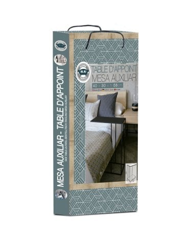 Mesa Auxiliar Cuadrada Negra de Metal