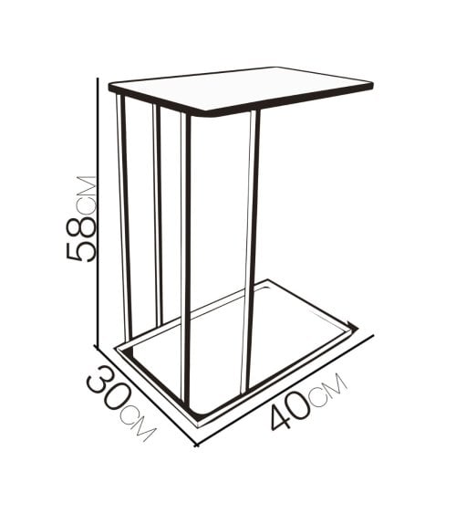 Mesa Auxiliar Cuadrada Negra de Metal
