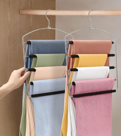 Perchas de Metal con Barras para Pantalones