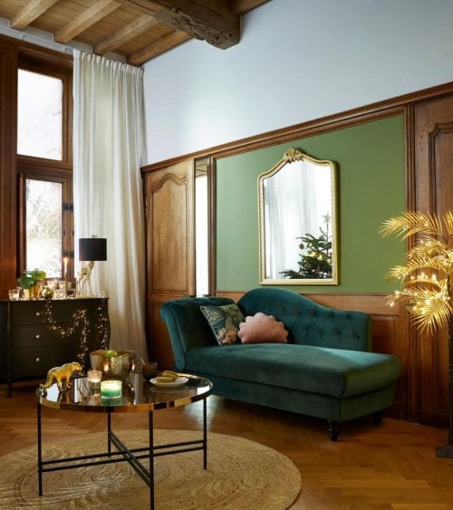 Palma Dorada con LED para Navidad Elegante