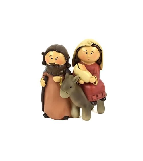 Santa Familia con Burro de Cerámica