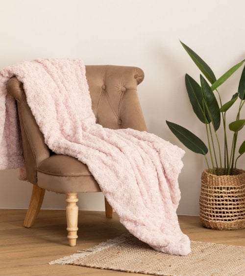 Manta Plaid Flores de Borreguillo