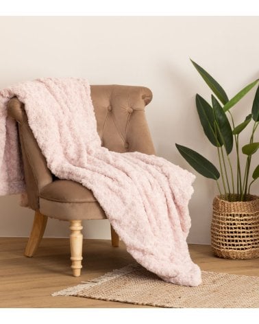 Manta Plaid Flores de Borreguillo