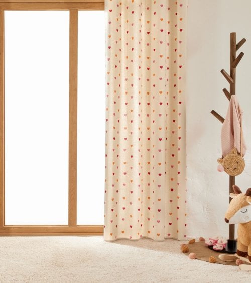 Cortina Infantil Romy de Corazones Coloridos