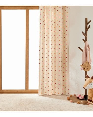 Cortina Infantil Romy de Corazones Coloridos