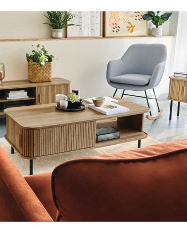 Mesa de Centro Colva con 2 Puertas Correderas
