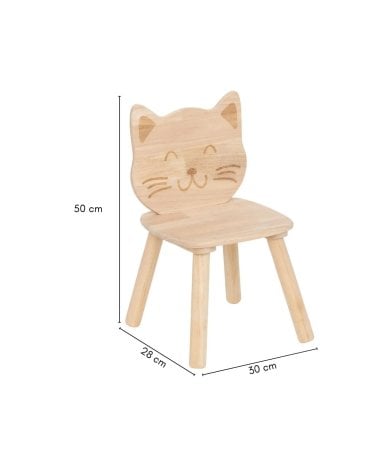 Silla Infantil Gato de Madera