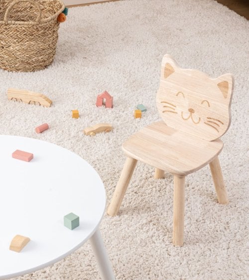 Silla Infantil Gato de Madera