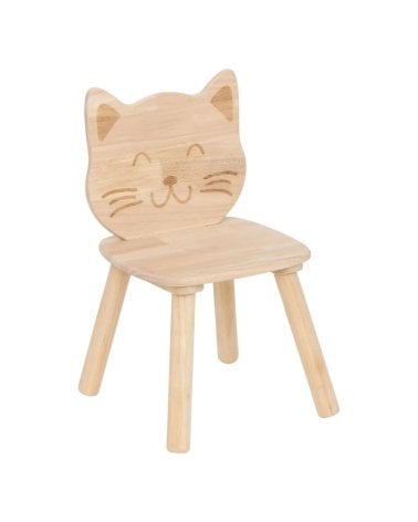 Silla Infantil Gato de Madera
