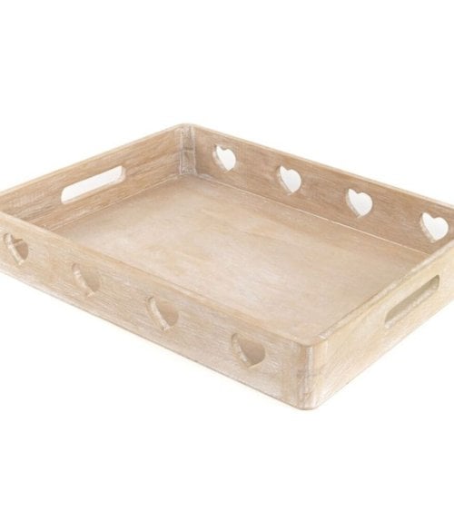 Bandeja de Madera con Corazones