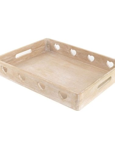 Bandeja de Madera con Corazones