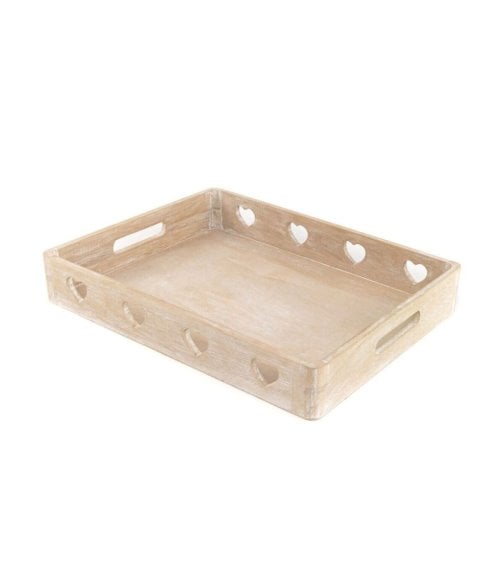 Bandeja de Madera con Corazones