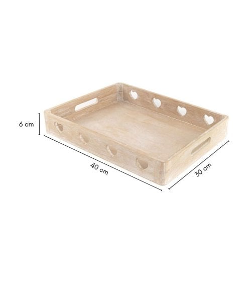 Bandeja de Madera con Corazones