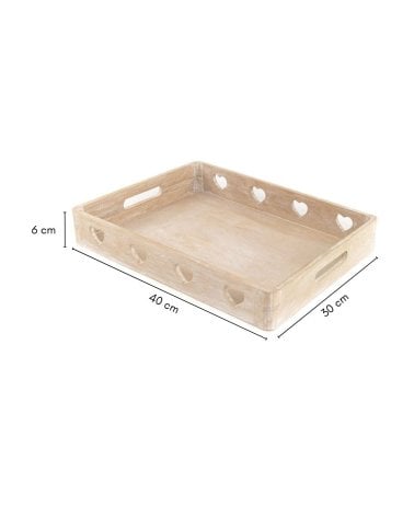 Bandeja de Madera con Corazones