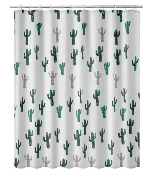 Cortina de Baño Impermeable Cactus
