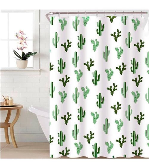Cortina de Baño Impermeable Cactus