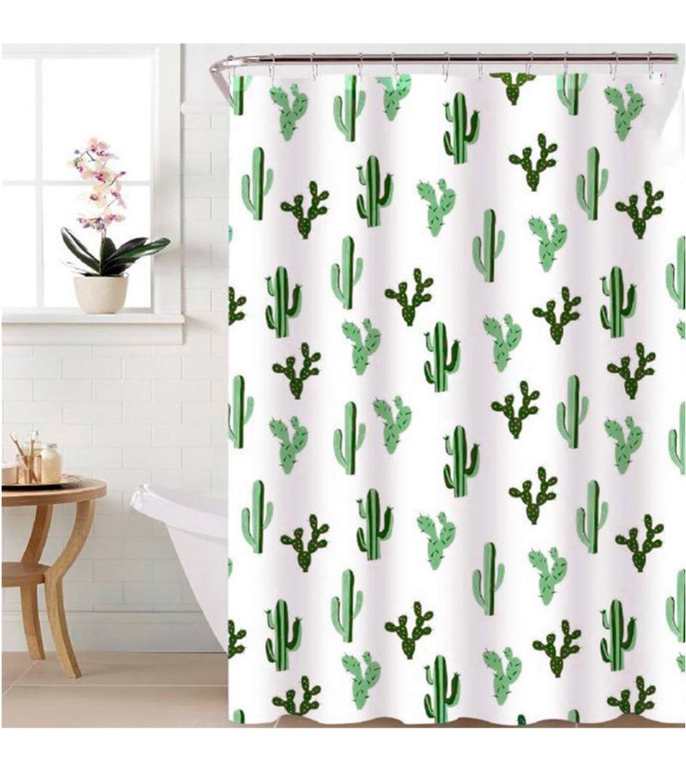 Cortina de Baño Impermeable Cactus
