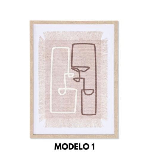 Cuadro Abstracto de Rostros Beige