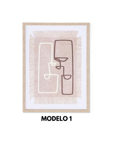 Cuadro Abstracto de Rostros Beige