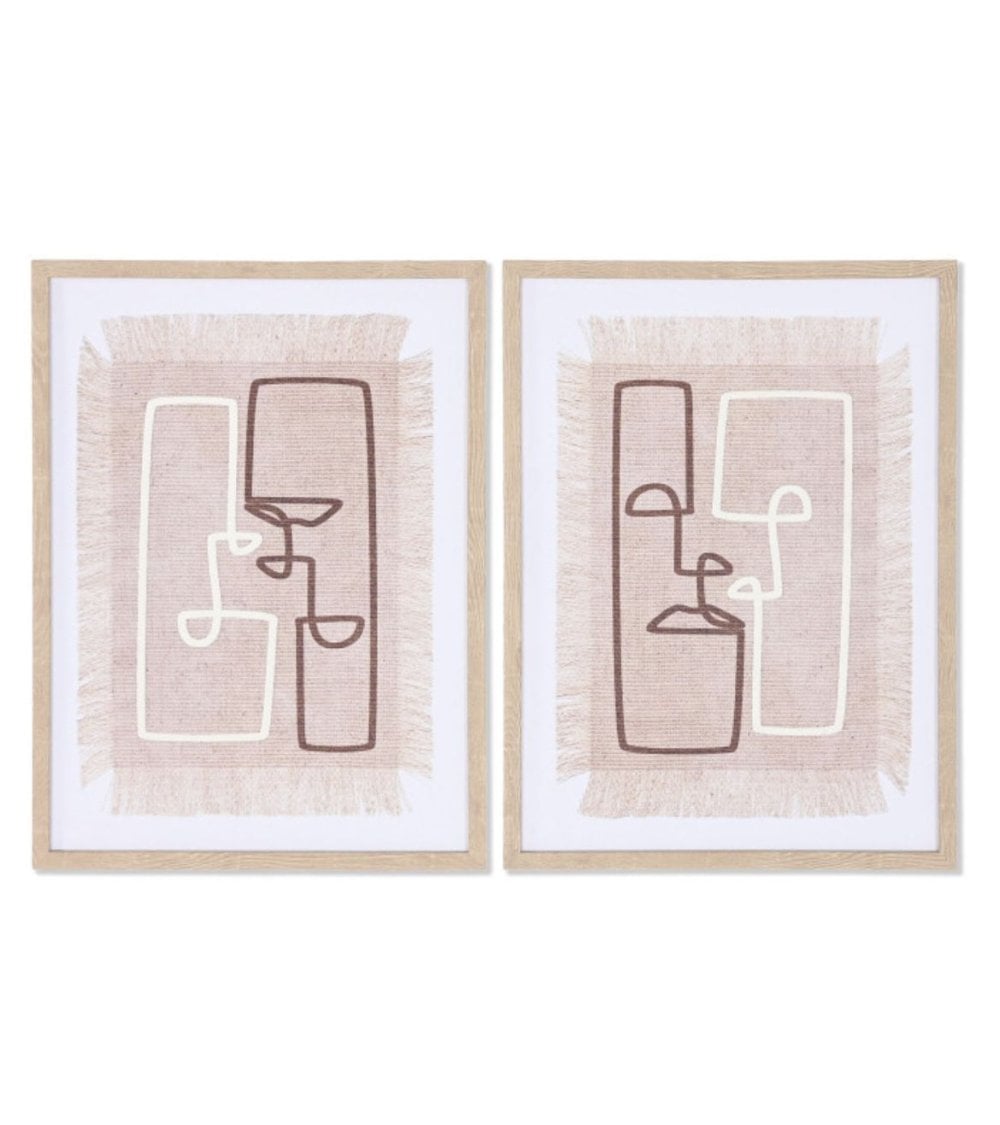 Cuadro Abstracto de Rostros Beige