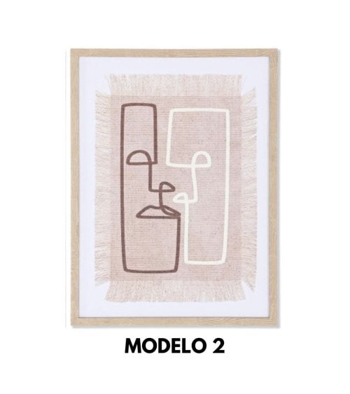 Cuadro Abstracto de Rostros Beige