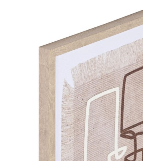 Cuadro Abstracto de Rostros Beige