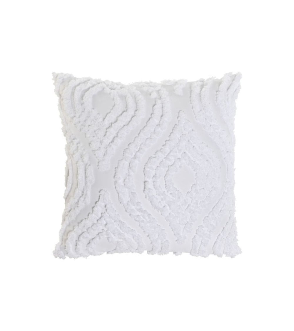 Cojín Blanco Suave con Relieve