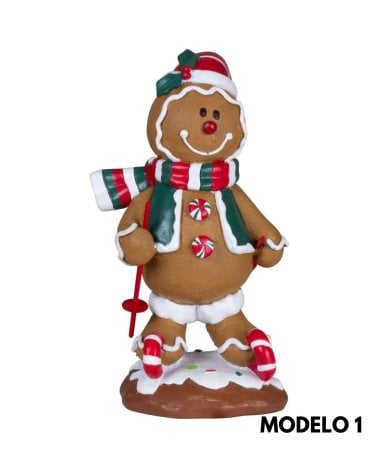 Figura de Muñeco de Jengibre Esquí