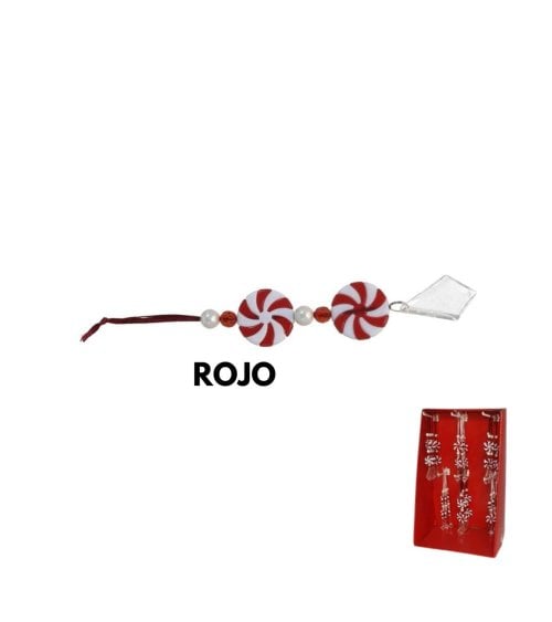 Colgante de Caramelos Navideños Rojos y Blancos