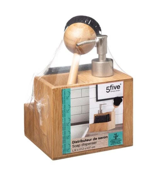 Dispensador de Jabón y Acesorios de Bambú