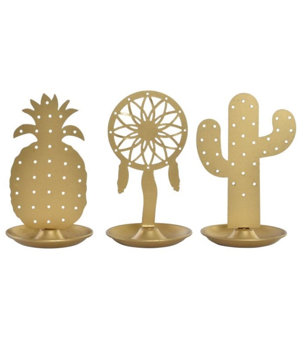 Anillero Metálico Dorado Estilo Boho