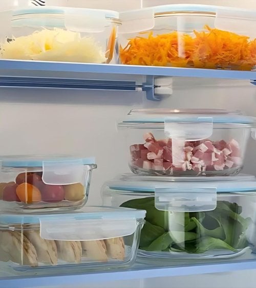 Fiambrera de Cristal con 2 Compartimientos