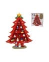 Mini Árbol Rojo de Madera con Personajes