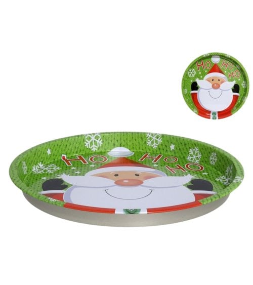 Bandeja Navideña Circular de Hojalata