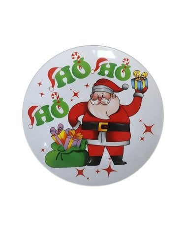 Plato Llano Navideño de Vidrio