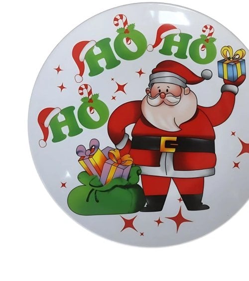 Plato Llano Navideño de Vidrio