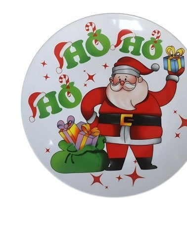 Plato Llano Navideño de Vidrio