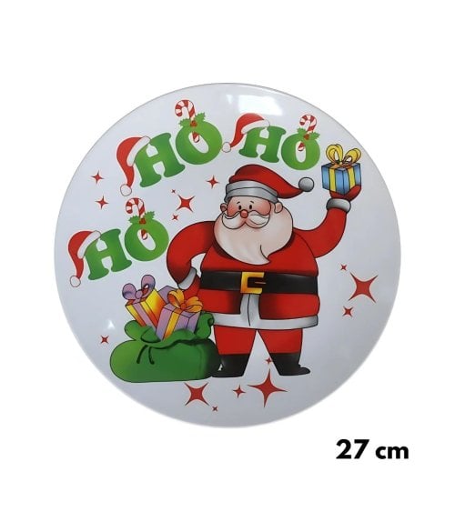 Plato Llano Navideño de Vidrio