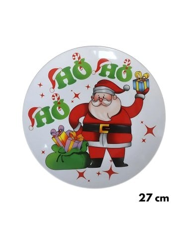 Plato Llano Navideño de Vidrio