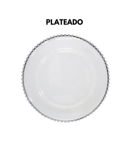 Bajo Plato Transparente con Borde Decorado