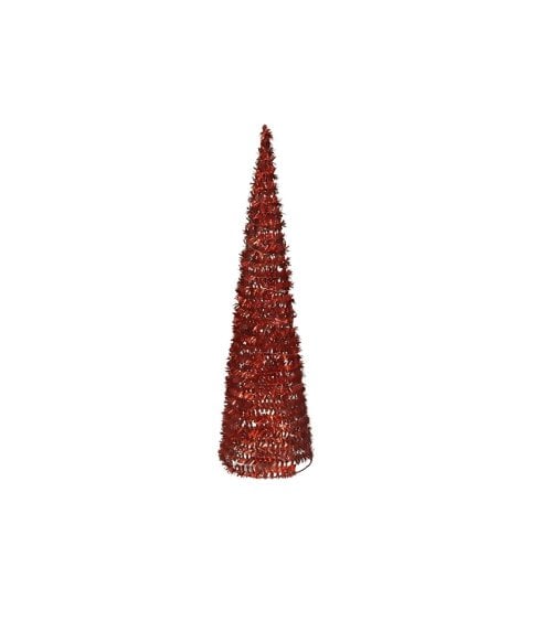 Mini Árbol de Navidad Cono Rojo con Luces