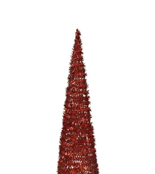 Mini Árbol de Navidad Cono Rojo con Luces