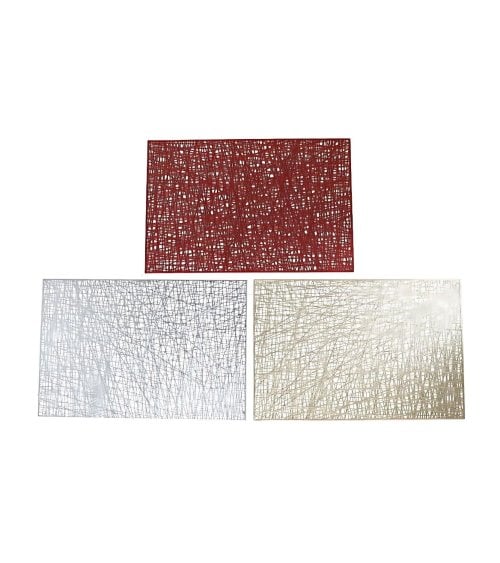 Mantel Individual Brillante de Hilos en Relieve