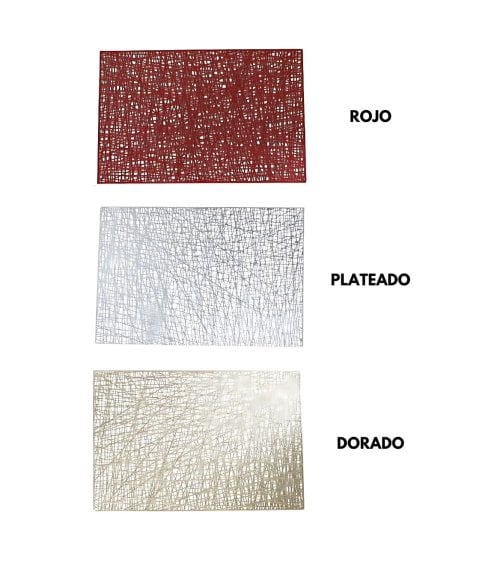 Mantel Individual Brillante de Hilos en Relieve