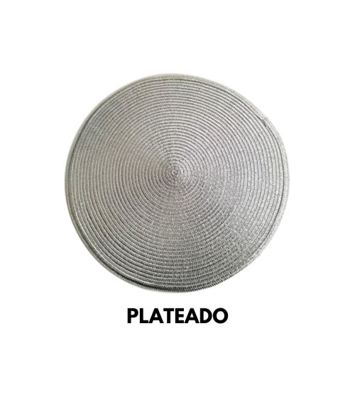 Mantel Individual Redondo Trenzado Metalizado