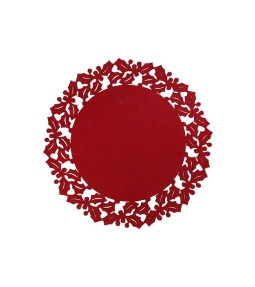 Mantel Individual Circular Rojo Navidad
