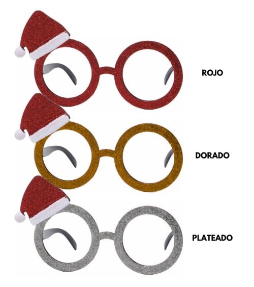 Gafas con Gorro Navideño de Purpurina