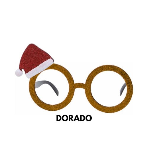 Gafas con Gorro Navideño de Purpurina